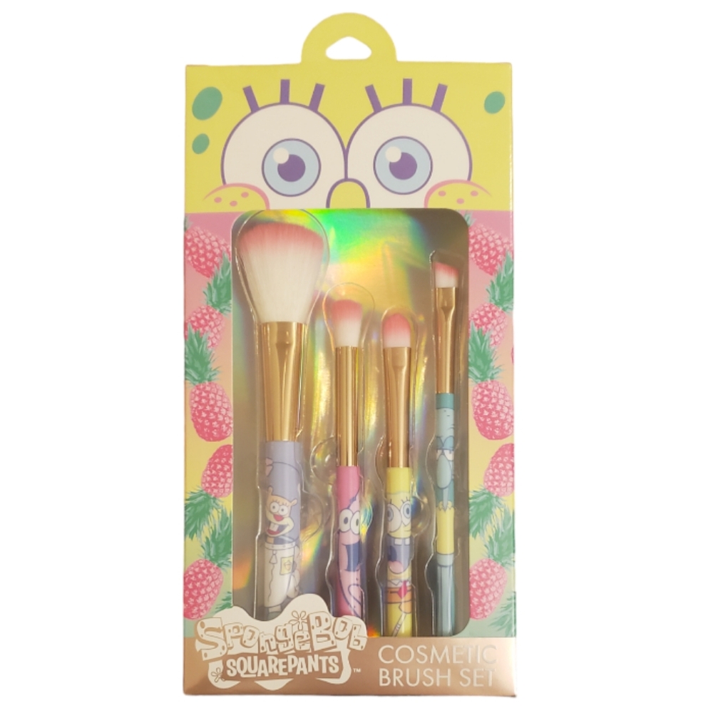BOGO@50% Taste Beauty SpongeBob SquarePants 4-Piece Cosmetic Brush Set